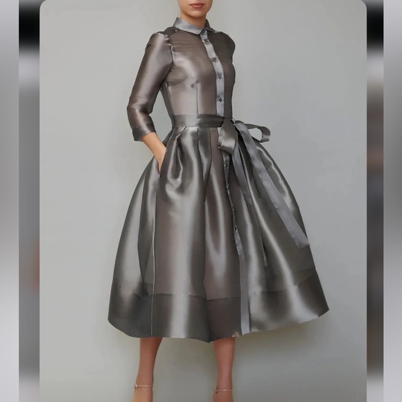 STYLEWE Dresses & Skirts - Plain Shirt Collar Elegant Dress